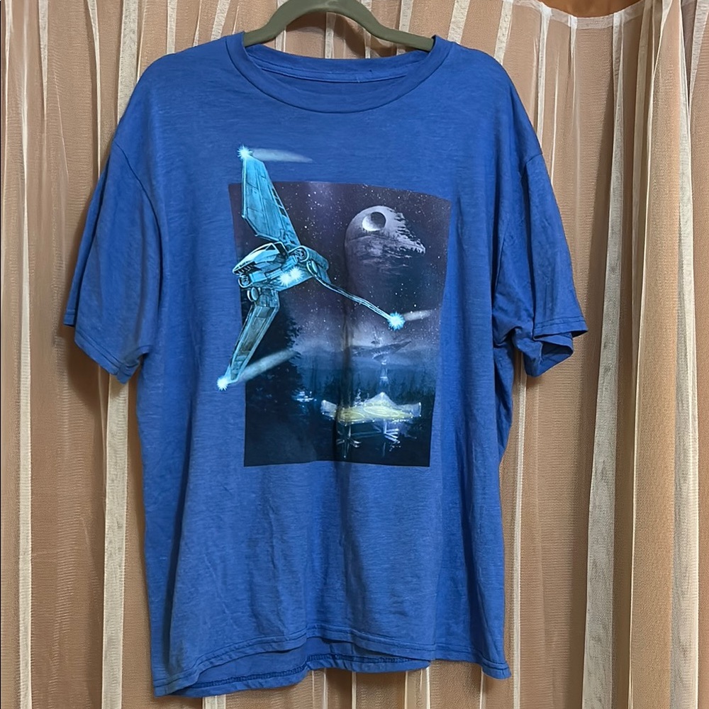 Vintage Star Wars T-shirt Mad Engine TIE Fighter Death Star Size XL
